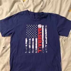 Kids Navy Blue Baseball Graphic T-Shirt